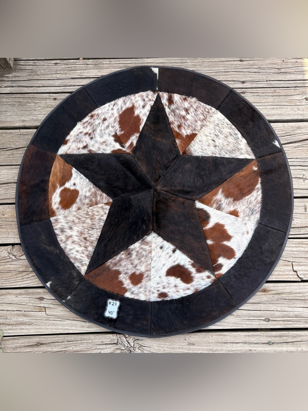 Authentic Cowhide Round Accent Rug